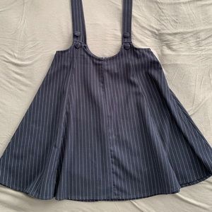 Pinstripe skirt with straps